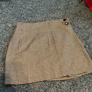 Checkered high rise skirt
